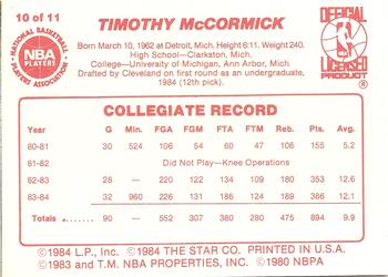 Tim McCormick  basketball card collectible - Main Image 2