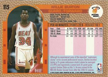 Willie Burton  basketball card collectible - Main Image 2