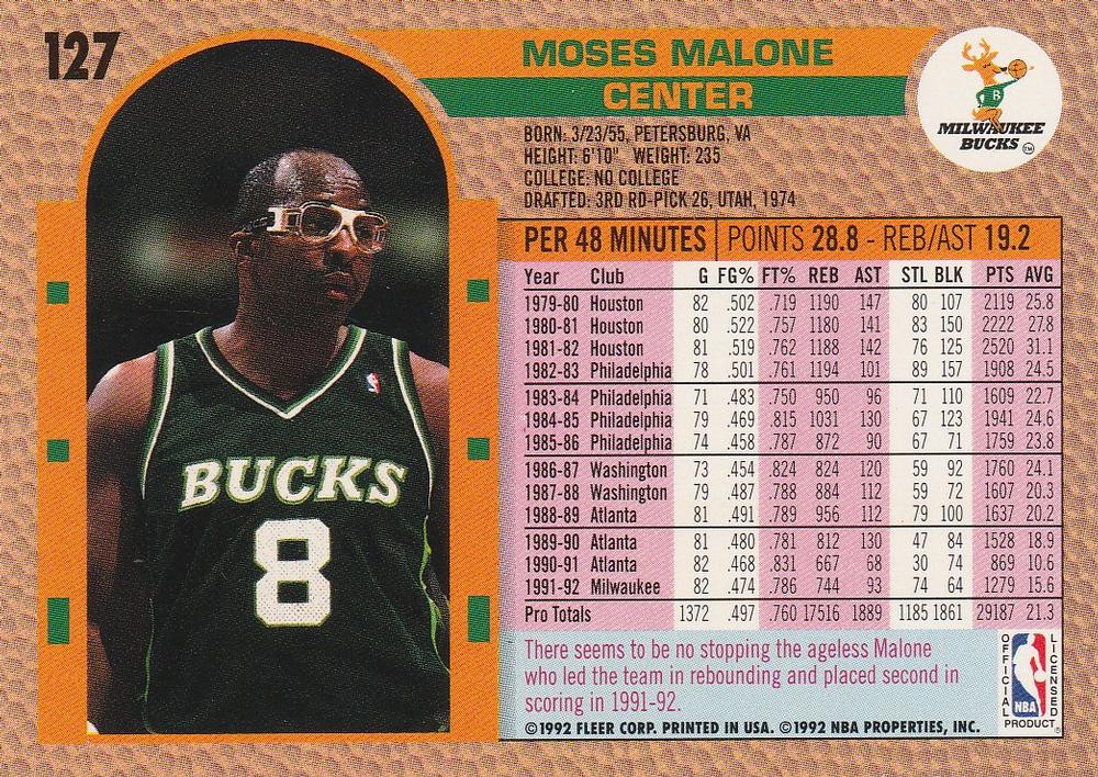 Moses Malone  basketball card collectible - Main Image 2
