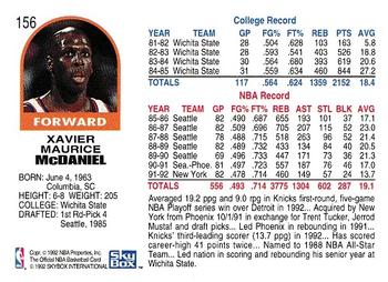 Xavier McDaniel  basketball card collectible - Main Image 2