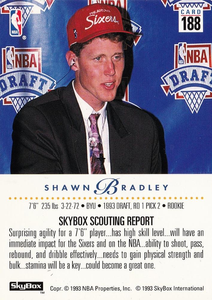 Shawn Bradley  basketball card collectible - Main Image 2