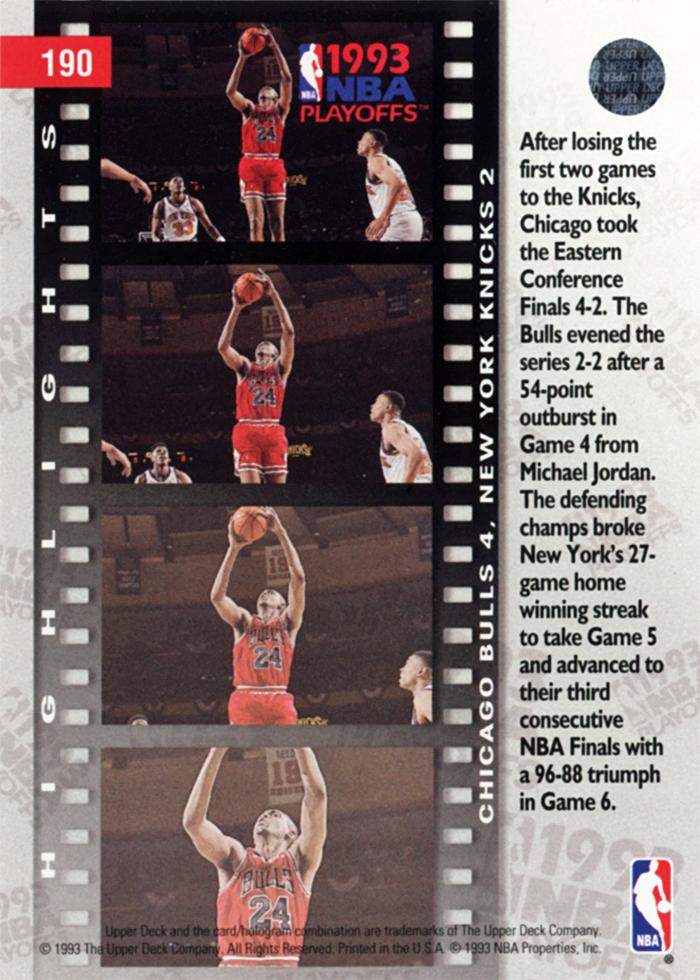 East Finals: Bulls 4, Knicks 2  basketball card collectible - Main Image 2