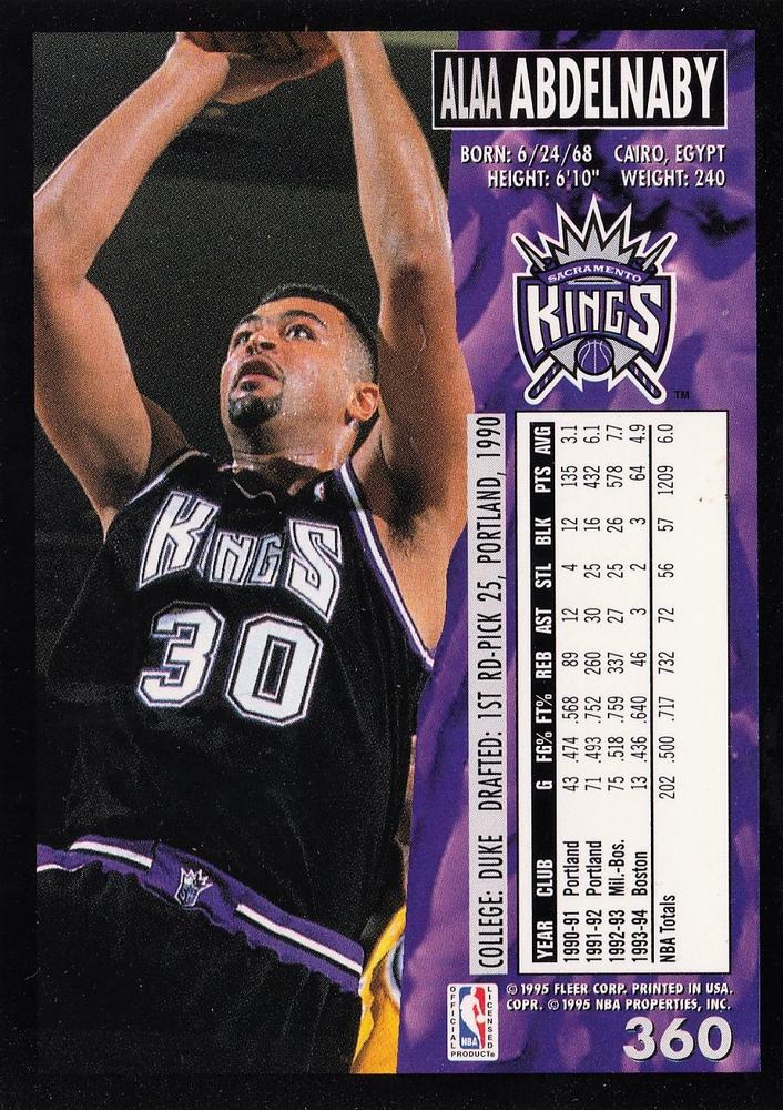 Alaa Abdelnaby  basketball card collectible - Main Image 2