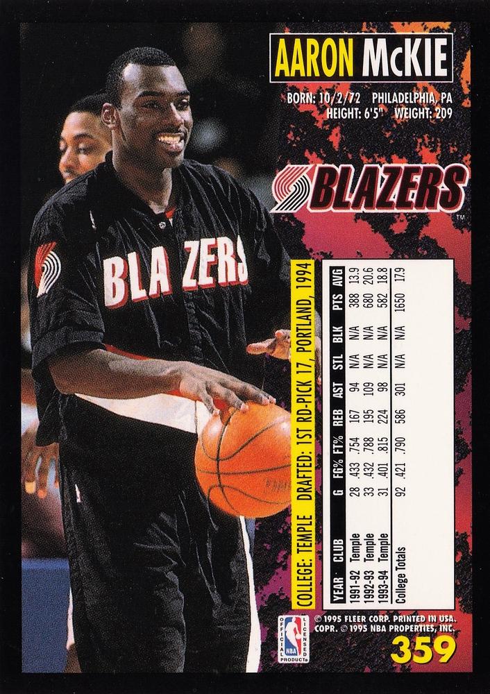 Aaron McKie  basketball card collectible - Main Image 2