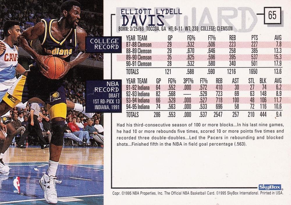 Dale Davis  basketball card collectible - Main Image 2