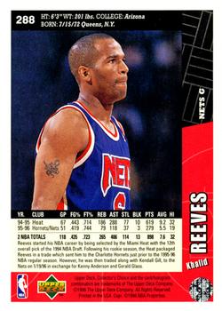 Khalid Reeves  basketball card collectible - Main Image 2