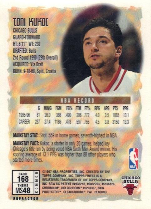 Toni Kukoc  basketball card collectible - Main Image 2