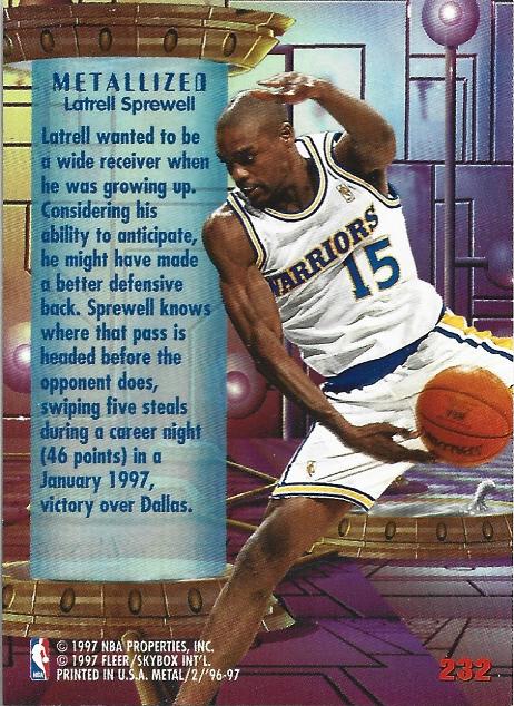 Latrell Sprewell  basketball card collectible - Main Image 2