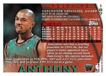 Greg Anthony  basketball card collectible - Main Image 2