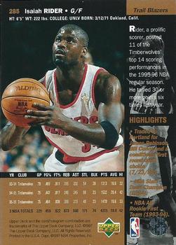 Isaiah Rider  basketball card collectible - Main Image 2