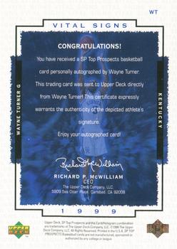 Wayne Turner  basketball card collectible - Main Image 2