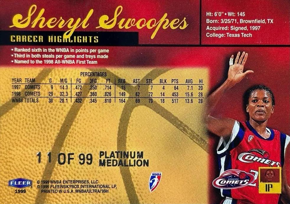 Sheryl Swoopes  basketball card collectible - Main Image 2