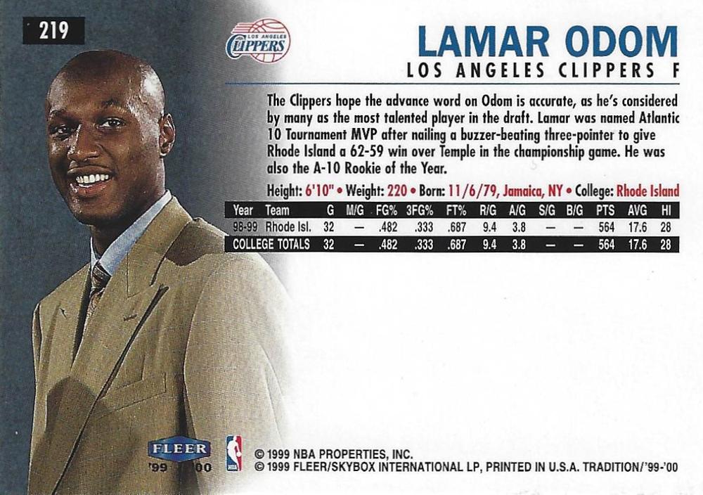 Lamar Odom  basketball card collectible - Main Image 2