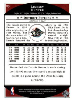 Lindsey Hunter  basketball card collectible - Main Image 2