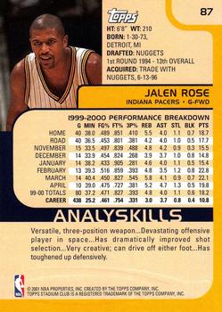 Jalen Rose  basketball card collectible - Main Image 2