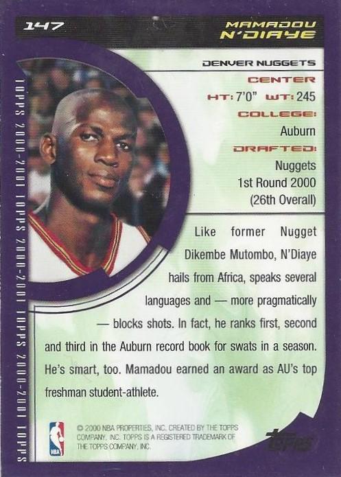 Mamadou N’Diaye  basketball card collectible - Main Image 2