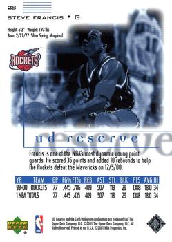 Steve Francis  basketball card collectible - Main Image 2