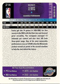 Quincy Lewis  basketball card collectible - Main Image 2