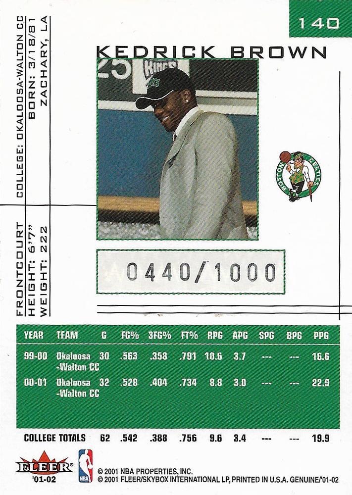 Kedrick Brown  basketball card collectible - Main Image 2