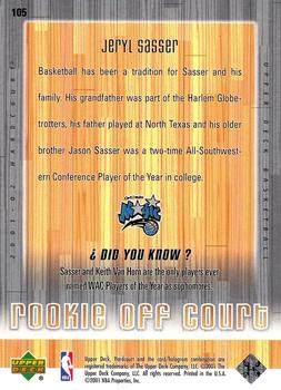 Jeryl Sasser basketball card collectible - Main Image 2