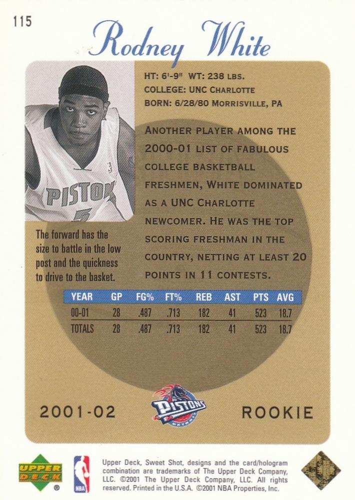 Rodney White basketball card collectible - Main Image 2