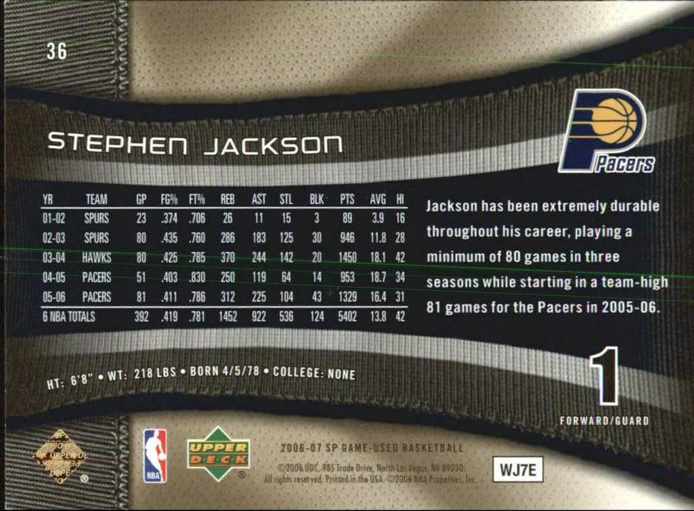 Stephen Jackson  basketball card collectible - Main Image 2