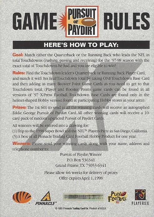 Ki-Jana Carter  football card collectible - Main Image 2