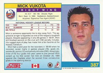 Mick Vukota  hockey card collectible - Main Image 2