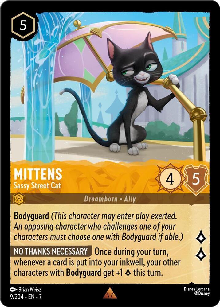 Mittens - Sassy Street Cat  lorcana card collectible - Main Image 1
