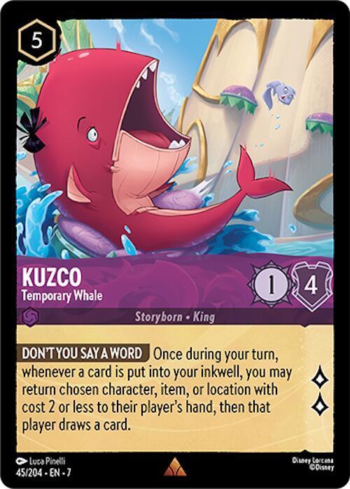 Kuzco - Temporary Whale  lorcana card collectible - Main Image 1