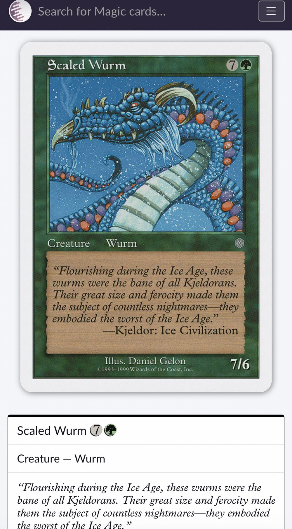 Scaled Wurm  magic card collectible - Main Image 3