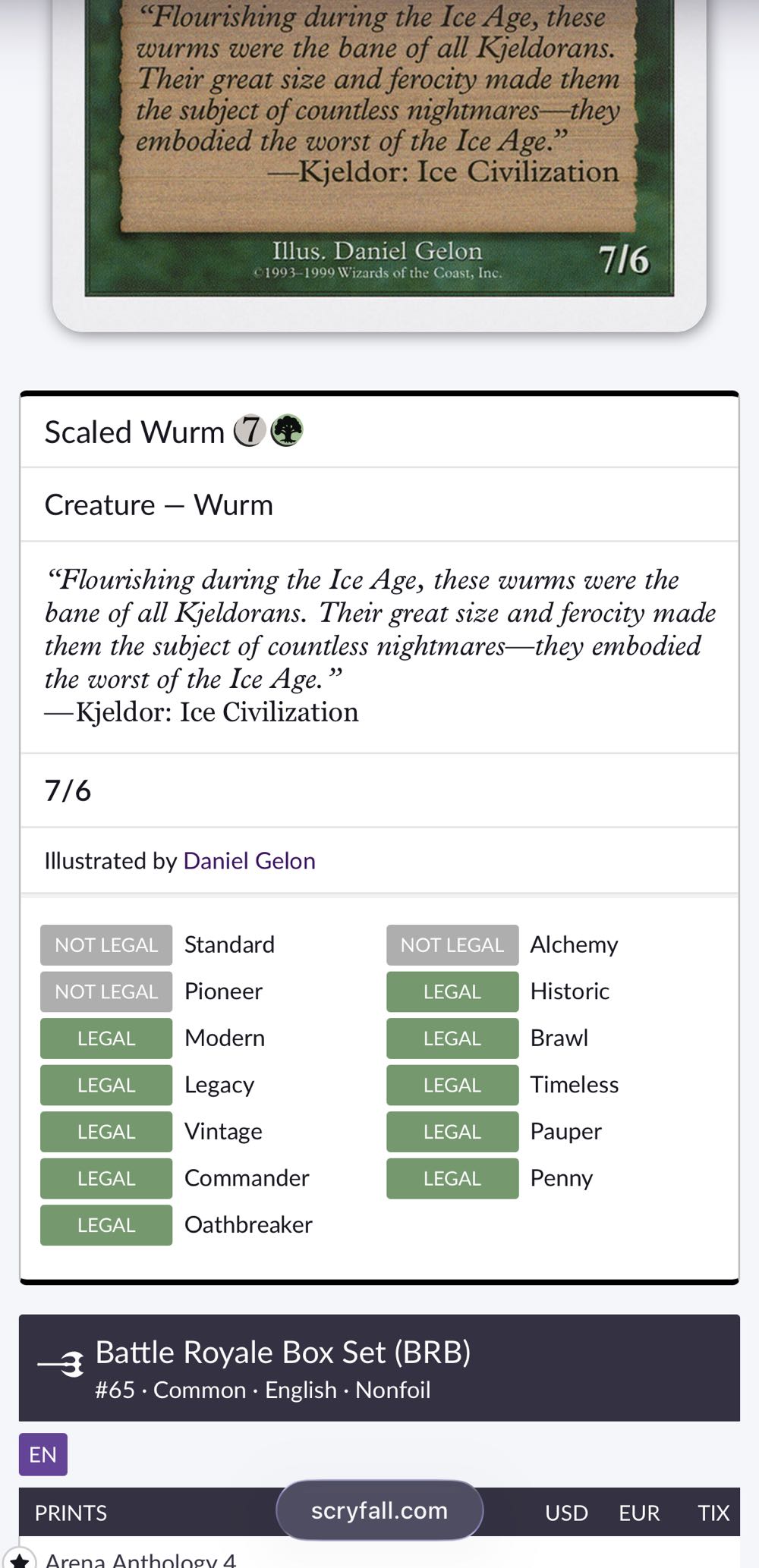 Scaled Wurm  magic card collectible - Main Image 4
