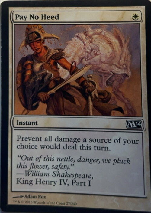 Pay No Heed  magic card collectible - Main Image 2