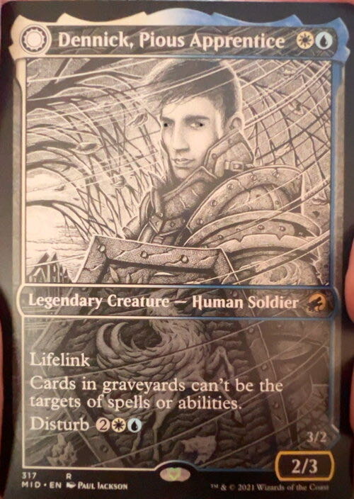 Dennick, Pious Apprentice // Dennick, Pious Apparition  magic card collectible - Main Image 3