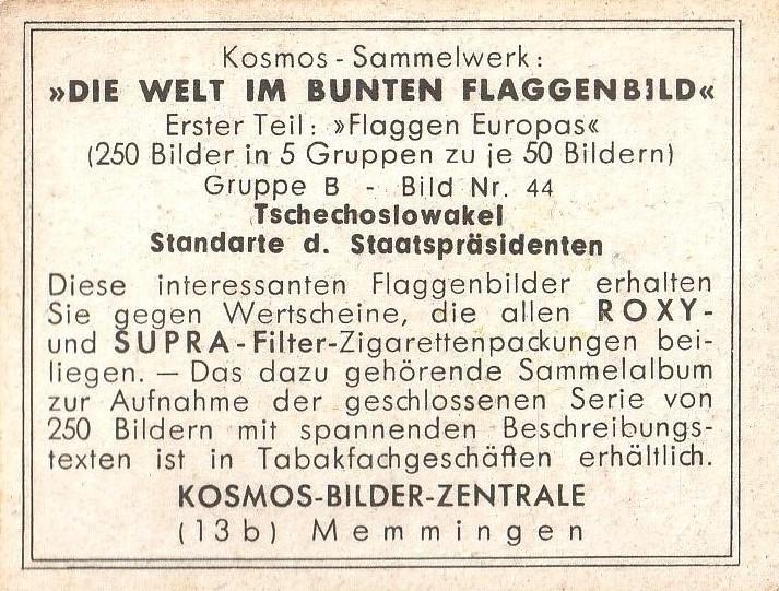 Tschecho-Slowakei - Standarte des Staatspräsidenten  other card collectible - Main Image 2