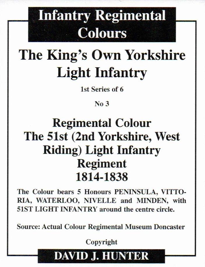 Regimental Colour The 51st (2nd Yorkshire, West Riding) Light Infantry Regiment c.1815  other card collectible - Main Image 2