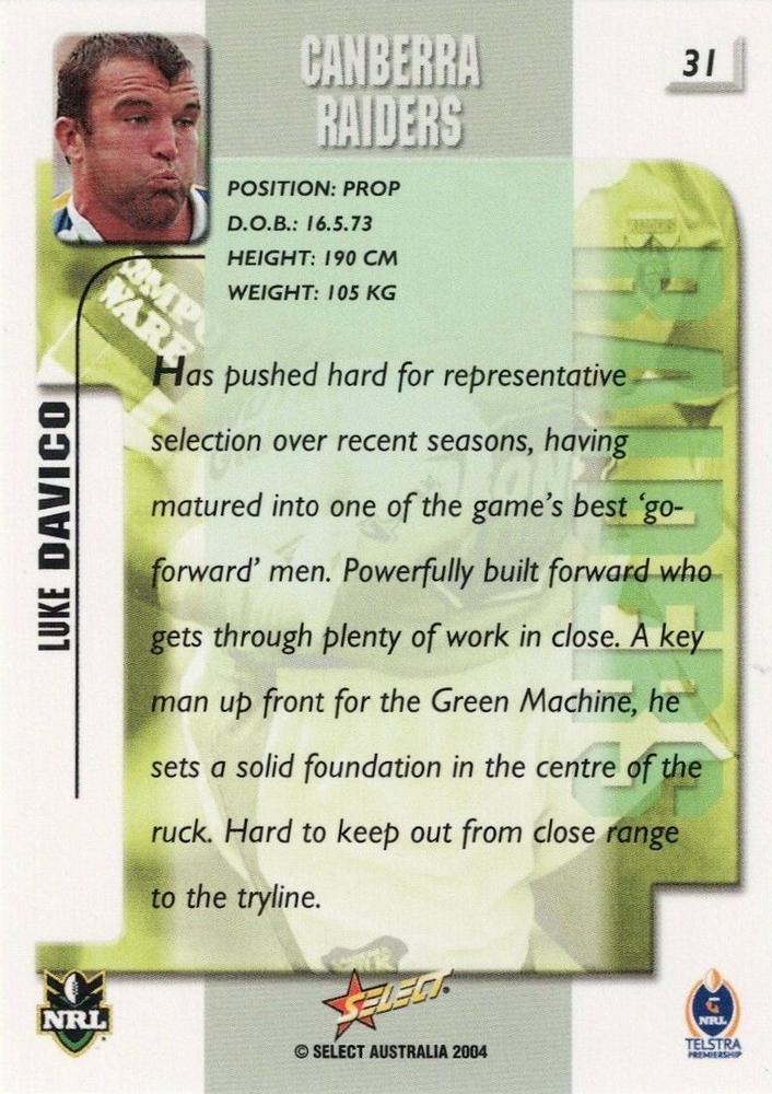 Luke Davico  othersports card collectible - Main Image 2