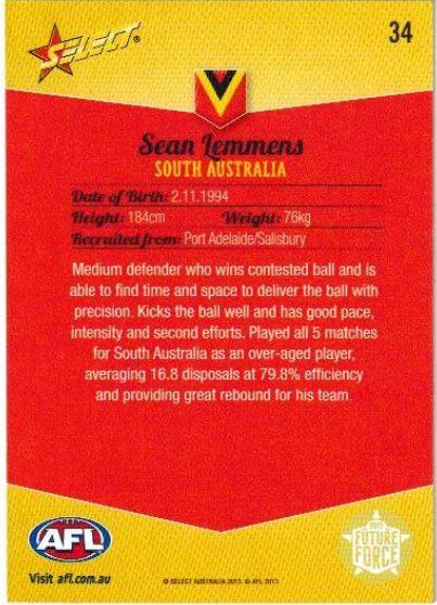 Sean Lemmens  othersports card collectible - Main Image 2