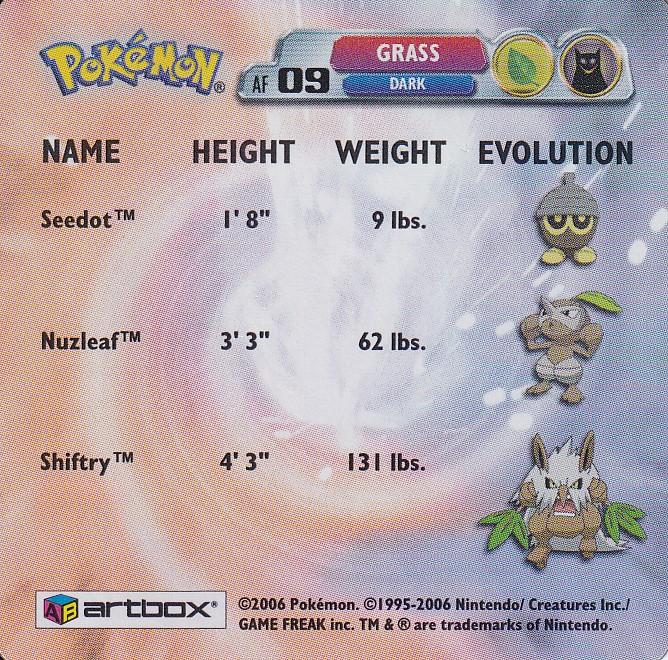 Seedot / Nuzleaf / Shiftry  pokemon card collectible - Main Image 2