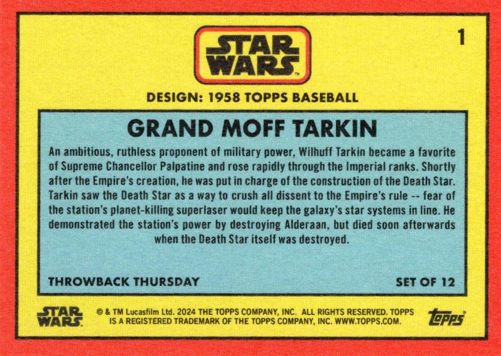 Grand Moff Tarkin starwars card collectible - Main Image 2