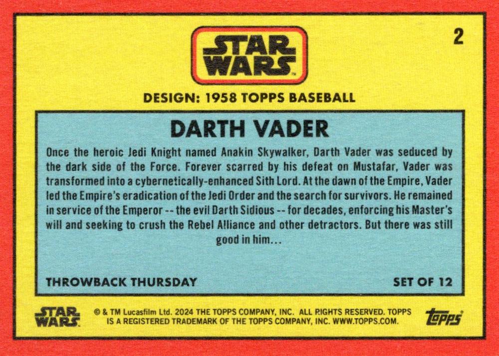 Darth Vader starwars card collectible - Main Image 2