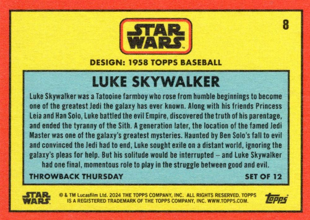 Luke Skywalker starwars card collectible - Main Image 2