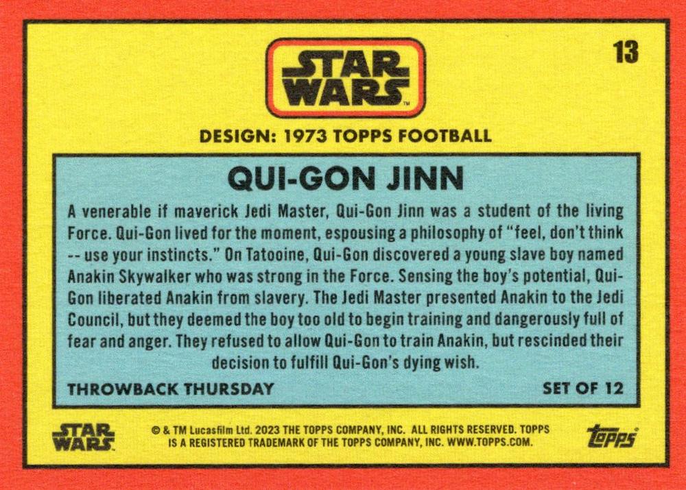 Qui-Gon Jinn starwars card collectible - Main Image 2