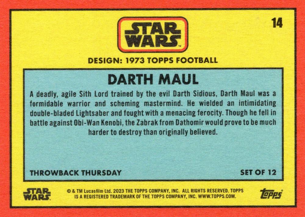 Darth Maul starwars card collectible - Main Image 2