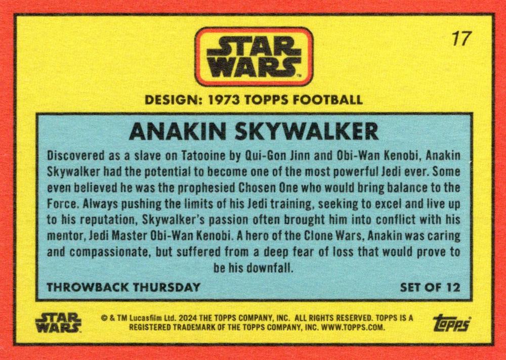 Anakin Skywalker starwars card collectible - Main Image 2