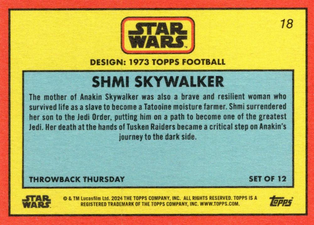 Shmi Skywalker starwars card collectible - Main Image 2