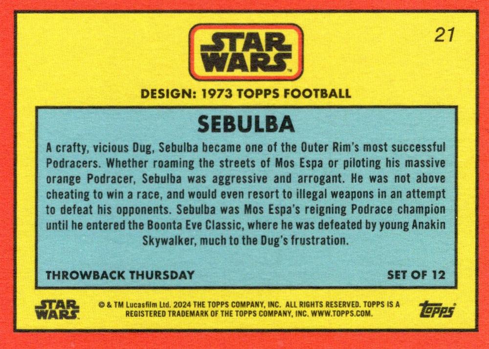 Sebulba starwars card collectible - Main Image 2