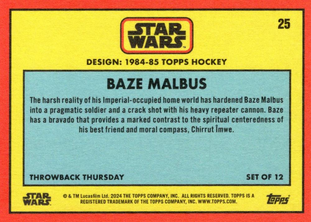Baze Malbus  starwars card collectible - Main Image 2