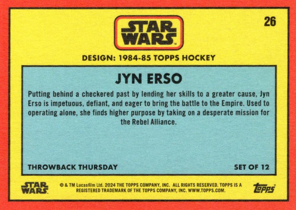 Jyn Erso starwars card collectible - Main Image 2