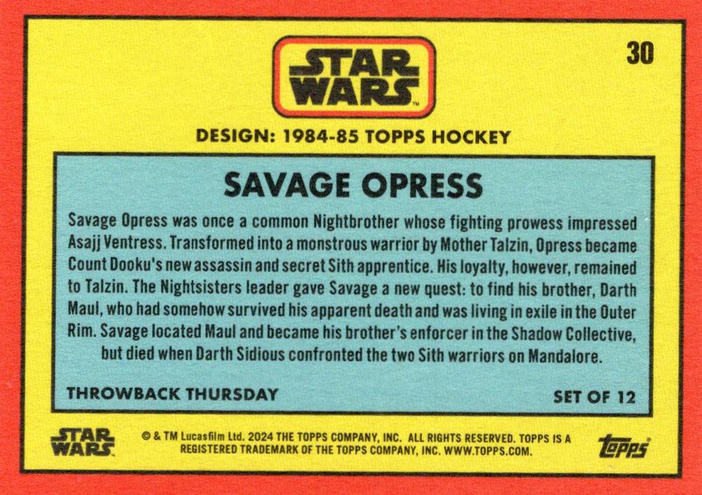 Savage Opress starwars card collectible - Main Image 2